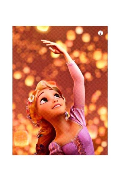 Generic Rapunzel Themed Decorative Metallic Plate Brown/Beige/Purple 20x15cm