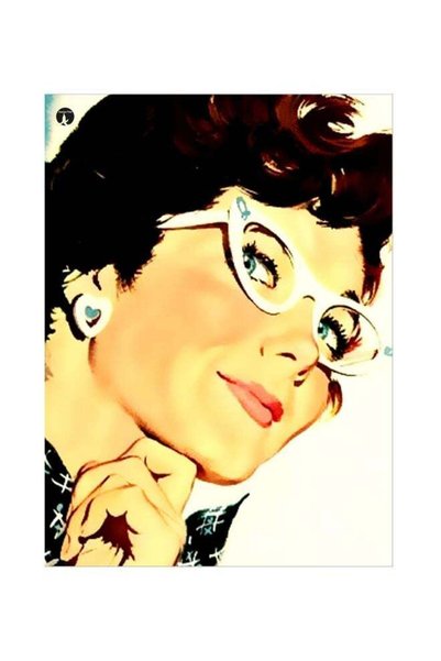 Generic Girl Themed Metallic Plate Beige/Black/White 20x15cm
