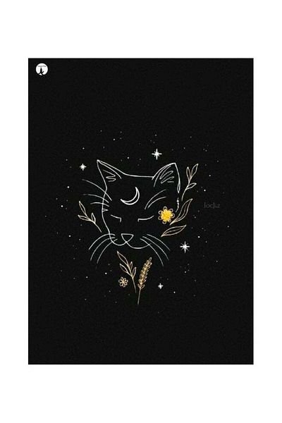 Generic BP Cat Themed Metallic Plate Black/White/Beige 20x15cm