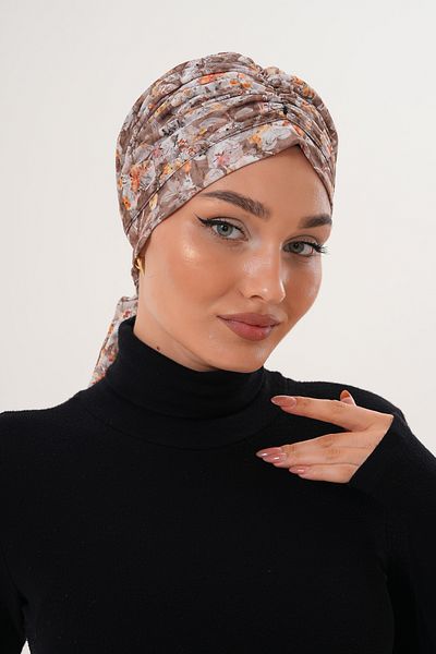 MAG FASHİON Patterned Buckle Bonnet Hijab Bonnet Daily Use Bonnet Shawl Scarf