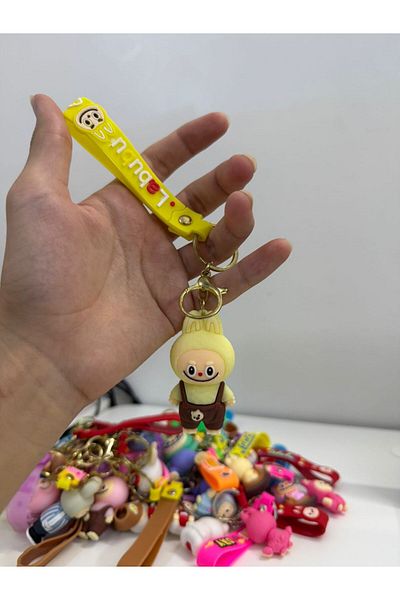 SUMAKA Labubu Cartoon Keychain Key Ring Bag Charm Silicone Gift
