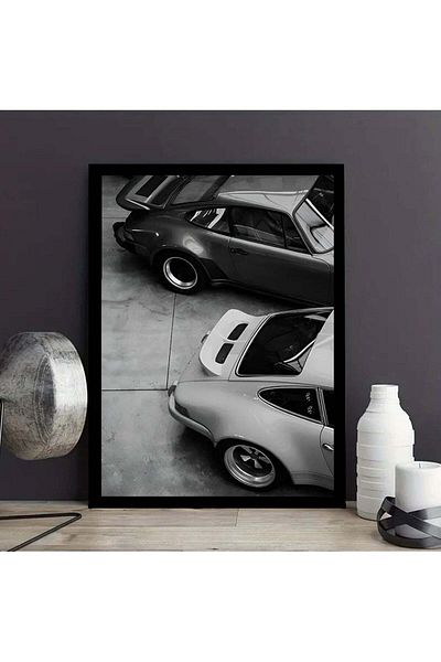 Generic Spoil Your Wall Two Cars Design Wall Poster with Black Frame, Wall Arts Home DÃ©cor Photo Frames, 4