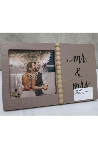 Generic Decorhills DecorHills Mr & Mrs Picture Frame - Rustic Wooden Wedding Frame - Anniversary & Engageme