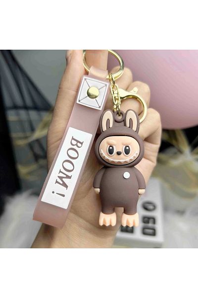 SUMAKA Labubu Cartoon Keychain Key Ring Bag Charm Silicone Gift