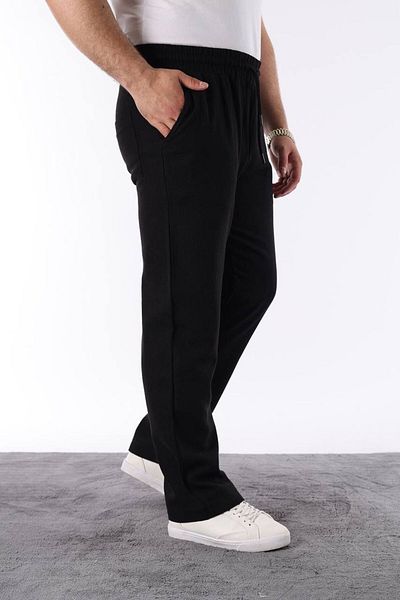 Louen lucie Men's Elastic Waist Baggy Fit Linen Trousers