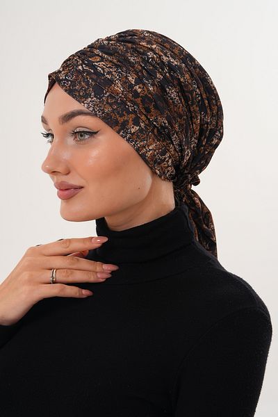 MAG FASHİON Patterned Buckle Bonnet Hijab Bonnet Daily Use Bonnet Shawl Scarf