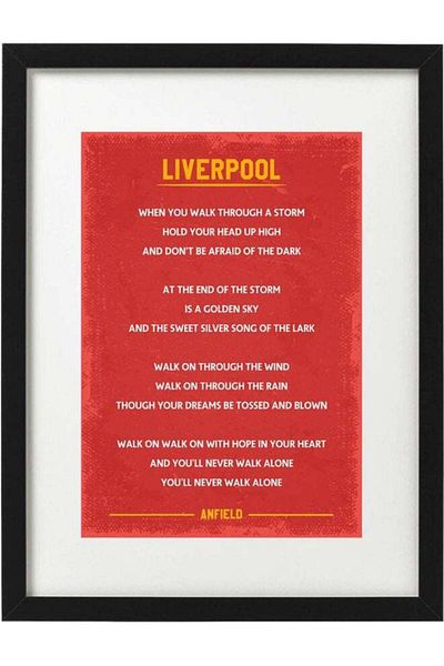 Generic Boomah Accessories Liverpool FC You'll Never Walk Alone Art Poster with Frame Multicolour 30 x 40cm