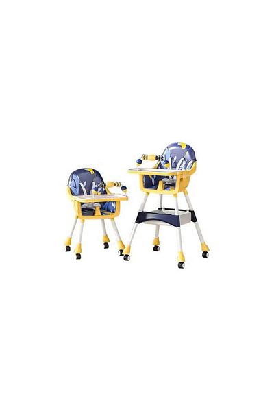 Aroma Adjustable Baby High Chair with Double Meal Tray & Toy Table | Convertible Feeding Chair