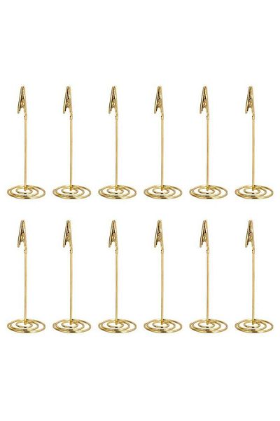Generic 12pcs Place Card Holder Memo Clip Photo Table Number Gold Holder Stand Paper Menu Stand
