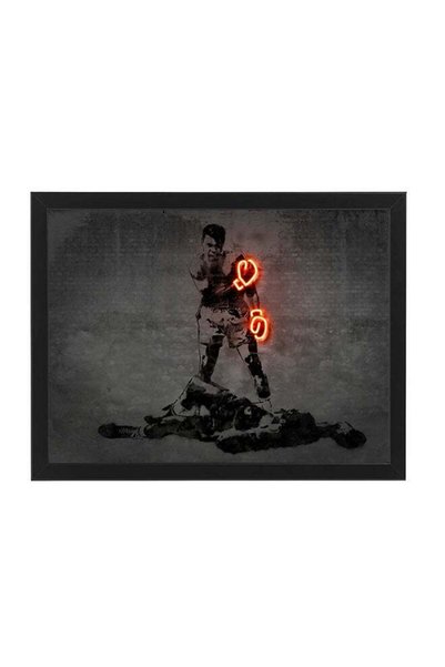 Generic Muhammad Ali Boxing Neon Wall Decor Poster With Frame Multicolour 30x...