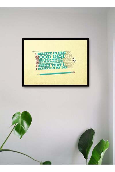 Generic Wall Posters with I Believe in Good Design Quote and Black Frame - Wa...