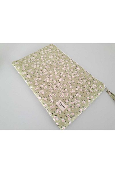 TALL WAY Green Flower Pattern Laptop-Tablet Case 10-11-12 Inch
