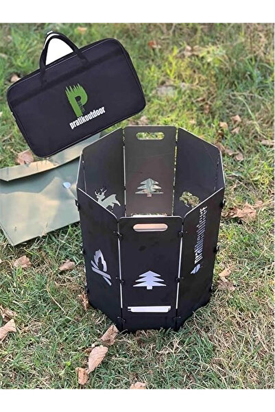 Genel Markalar Sekizgen Portatif Ateş Çukuru Ve Orman Şöminesi Çantalı