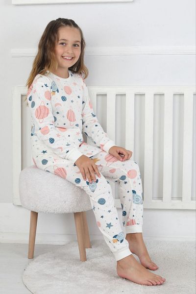 rois 100% Cotton Long Sleeve Double Girl's Pajama Set