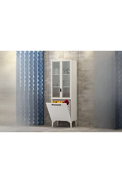 Doressa Yen 2 Kapaklı Kirli Sepetli Banyo Dolabı