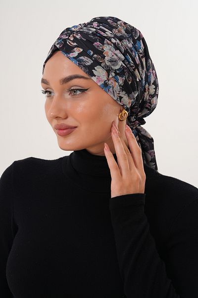 MAG FASHİON Patterned Buckle Bonnet Hijab Bonnet Daily Use Bonnet Shawl Scarf