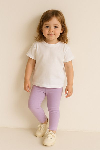 HEREN BUTİK 5 Pack Baby Girl Straight Leg Mint Ribbed Camisole Basic Leggings Blue Pink Yellow Beige Lilac