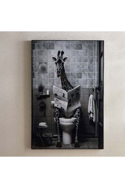 Generic Home Box Fossel Giraffe Framed Picture with ABS High Gloss Surface - 60x90x2.5 cm