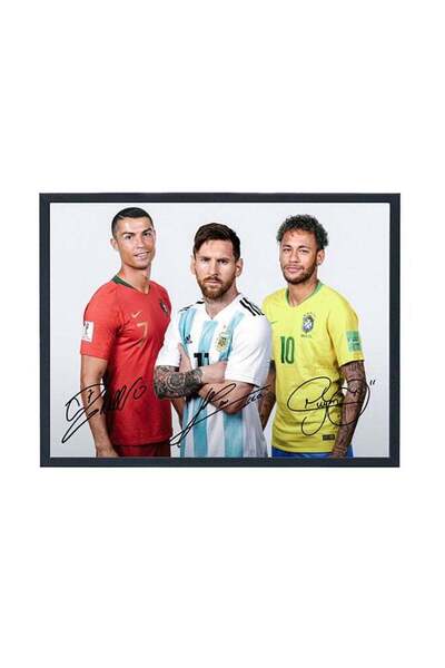 Generic Boomah Accessories Ronaldo Messi Neymar Autographed Poster Multicolour 30x40centimeter