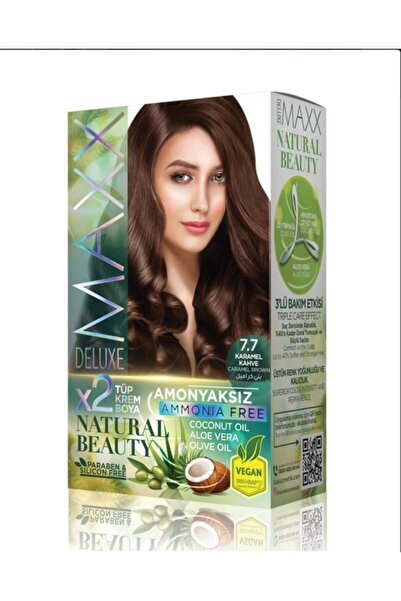 MAXX DELUXE MAXX - ماكس صبغة شعر خالية من الأمونيا ( بني كراميل 7.7 )
