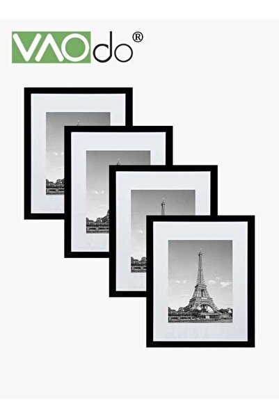 Generic VAOdo 4PCS Picture Frame Set, for Wall or Tabletop with Gasket Display Wall Photo Frame, Desktop Ph