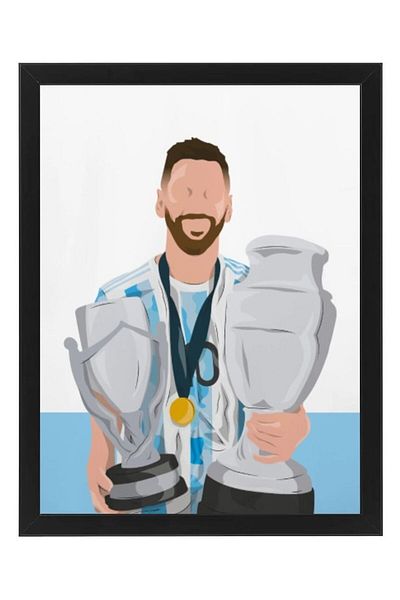 Generic Boomah Accessories Messi Argentina Minimalist Poster With Frame 30X40 cm