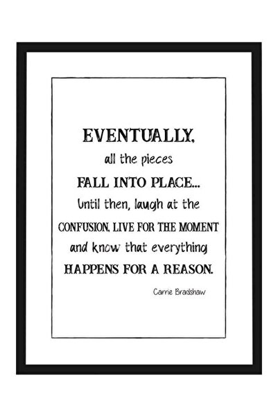 Generic Carrie Bradshaw Quote Wall Frame White/Black 40X55cm