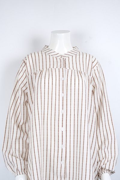 MUSTÜN Stripe Patterned Woven Shirt