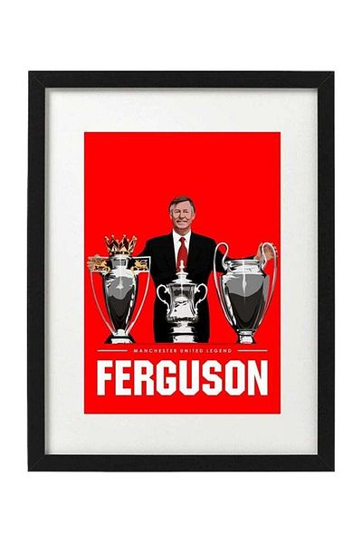 Generic Alex Ferguson Manchester United Football Themed Poster With Frame Multicolour 30x40cm