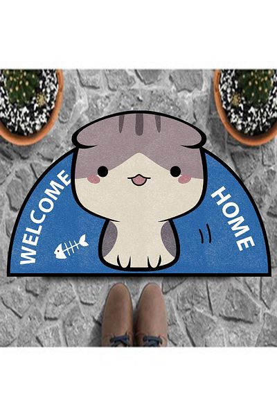 Carmine Carpet Decorative Digital Printed Cat Pattern Door Mat