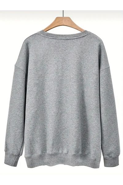 FUFLUNS Vintage Printed Oversize Women Men Unisex Circle Neck Sweatshirt