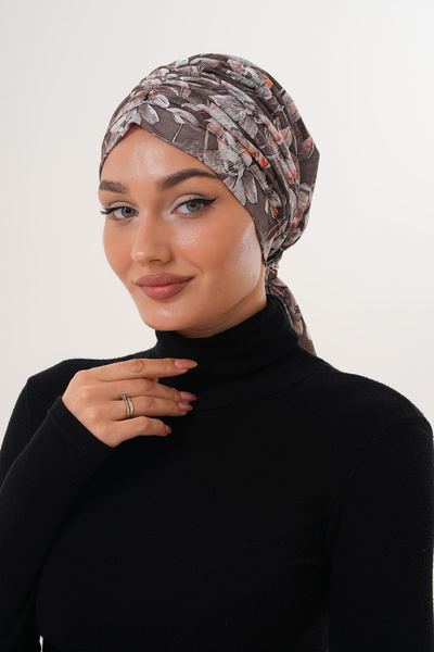 MAG FASHİON Patterned Buckle Bonnet Hijab Bonnet Daily Use Bonnet Shawl Scarf