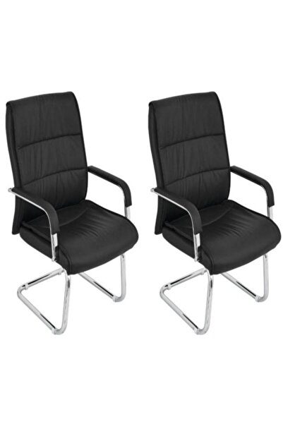 AWF AL WADI FURNITURE مجموعة Xumy من كرسيين للزوار من الجلد الصناعي المتين ال...