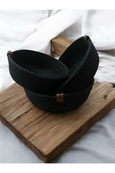 SİMEREV HALI HOME CONSEPT Σετ ψάθινο καλάθι 3 τεμαχίων Ψάθινη πετσέτα κουζίνας και μπάνιου Σαλόνι Organizer Σετ καλαθιών πολλαπλών χρήσεων