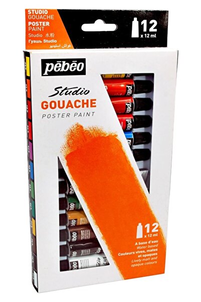 Artlantis Pepeo Guaj Boya 12 Renk 12 ml 1 Paket Guaj Boya Seti 12 li Ahşap Tuval Taş Ağaç Boyamalar İçin İdea