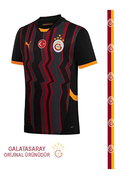 Galatasaray Puma Lisanslı 2024/2025 5 Yıldızlı Alternatif Forma Atkı ve Hediyelik Ahşap Kutulu