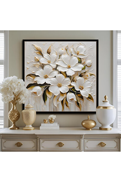 Markazip Siyah Metal Çerçeveli Kanvas Tablo 90x90cm Kod: EYL72-K-S