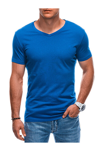 Edoti Ανδρικό μπλουζάκι με V λαιμόκοψη EM-TSBS-0101 - μπλε