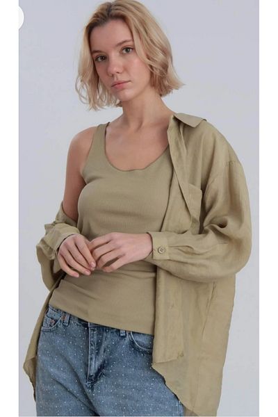 nesli Khaki Basic Undershirt Nes45556*