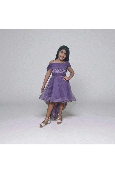 Ahsenimbebe Short Length Evening Dress with Cross String Tail