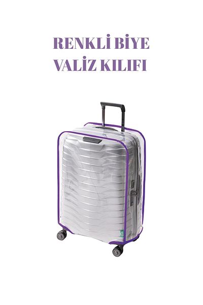 BGV HOME Transparent Suitcase Cover and Suitcase Protector Colorful Piping