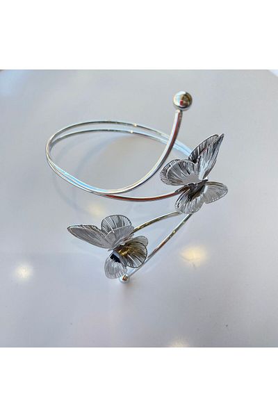 sain jewelry Silver Color Butterfly Detail Arm Accessory Pazu Bracelet