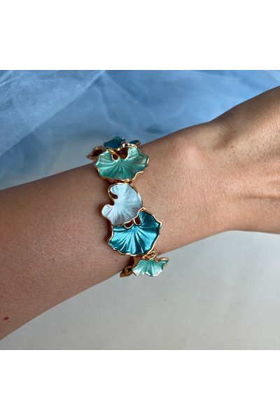 BURÇİN AKSESUAR Blue Color Coral Design Imported Rubber Bracelet