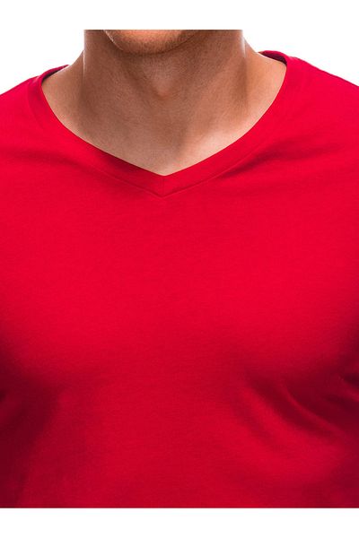 Edoti Men's basic V-neck T-shirt EM-TSBS-0101 - red