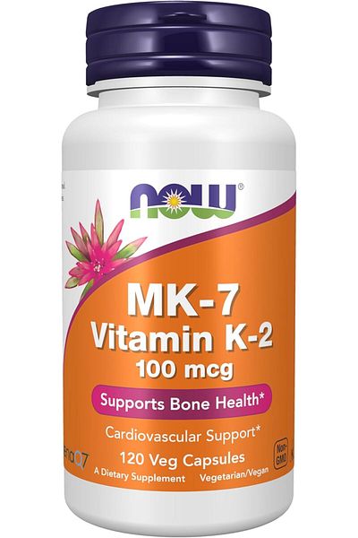 Now Foods Mk-7 Vitamin K-2 100 Mcg Cardiovascular Support Supports Bone Health 120 Veg