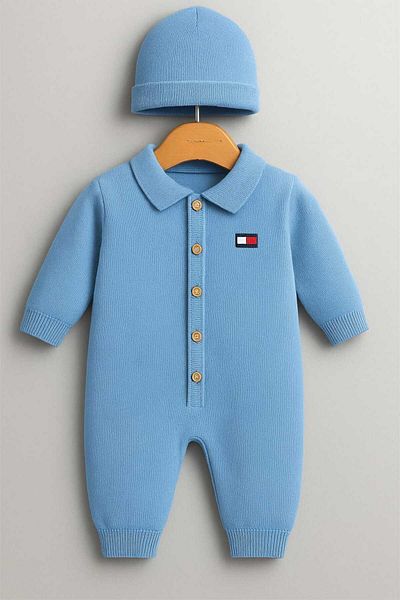 SULİFESTORE Tricot Hat Jumpsuit