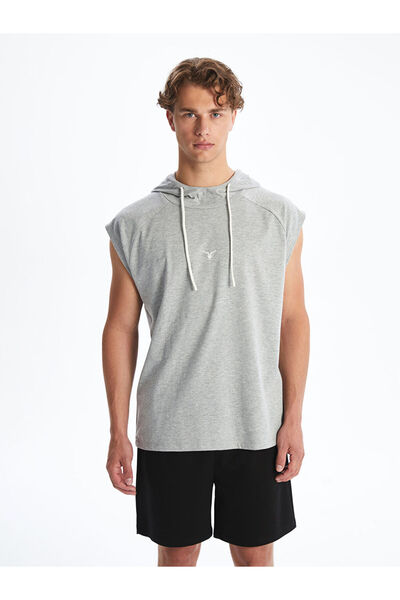 LC Waikiki Gray Hooded Men's Sleeveless T-Shirt