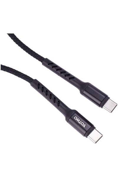 VOTWO Fabric USB-C Cable 60W CB-03 by Votwo, Black Color
