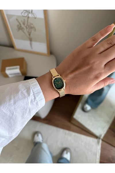 RoseandRoses Cliff Vintage Model Women's Wristwatch Gold (Green Dial)