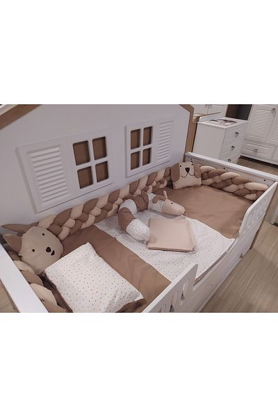 Home Montessori Sleeping Set 90*190 4-Piece Hair Braid, 11 Pieces, with 155*215 Pi̇errecardin Inner Quilt
